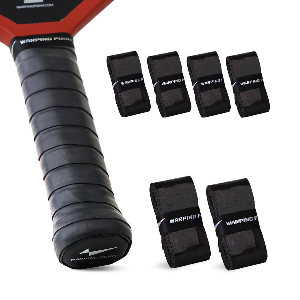 Black pickleball paddle overgrip