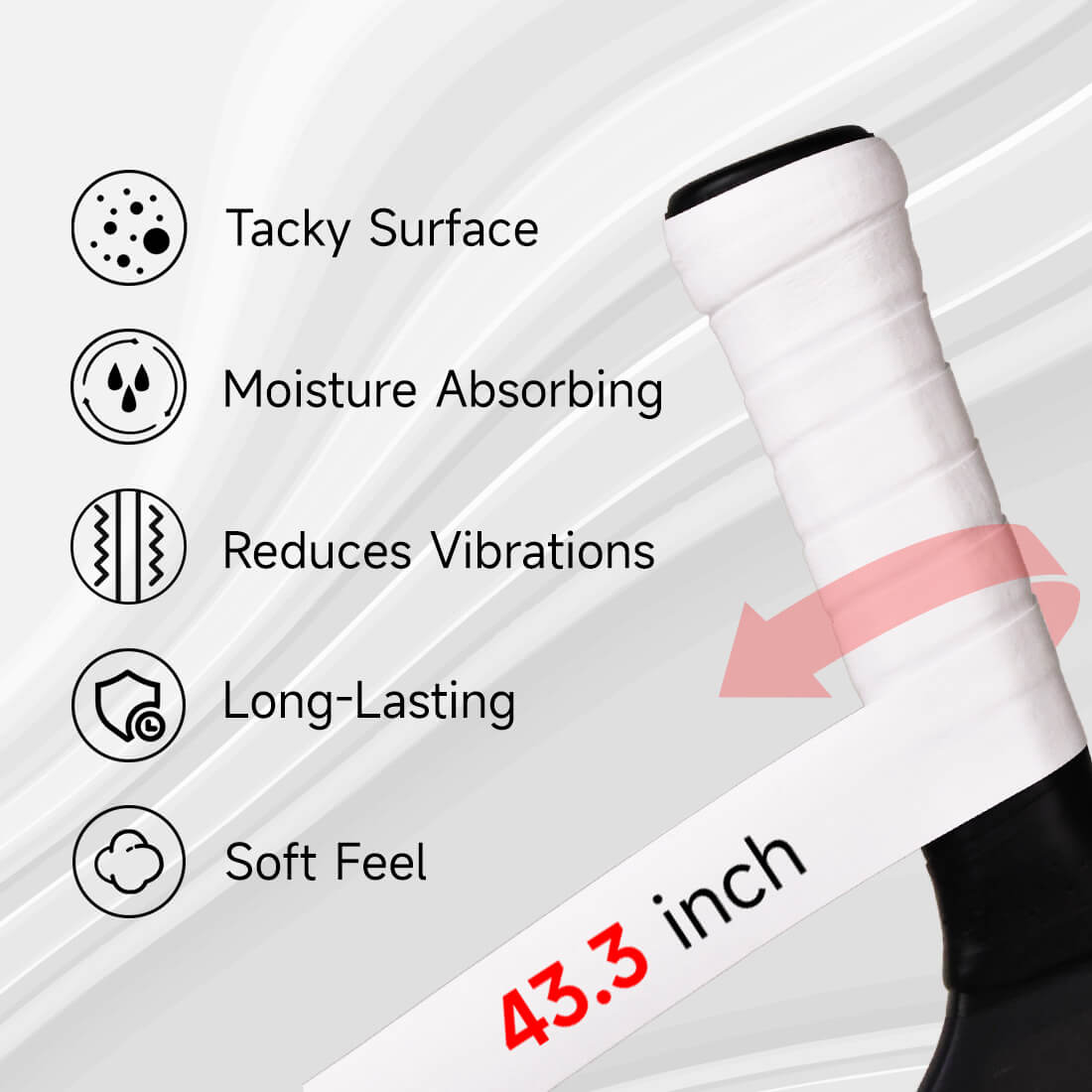 Pickleball Paddle Overgrip (White)