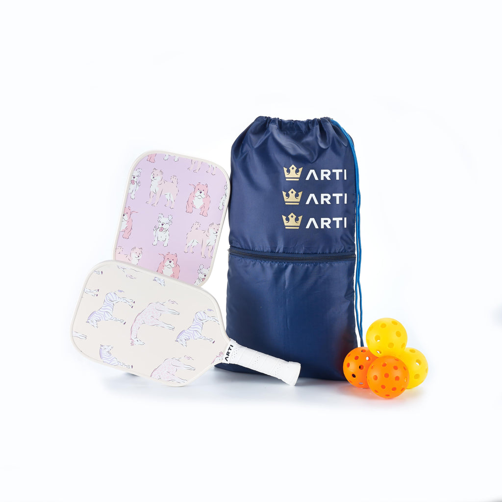 ARTI Dogs and Giraffes beginner pickleball set with two paddles