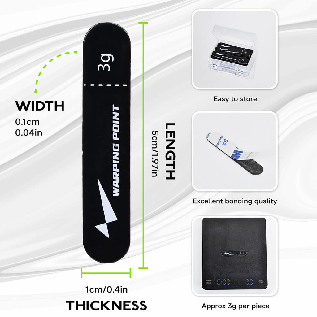 Pickleball Paddle Lead Tape (20-Pack, Black)