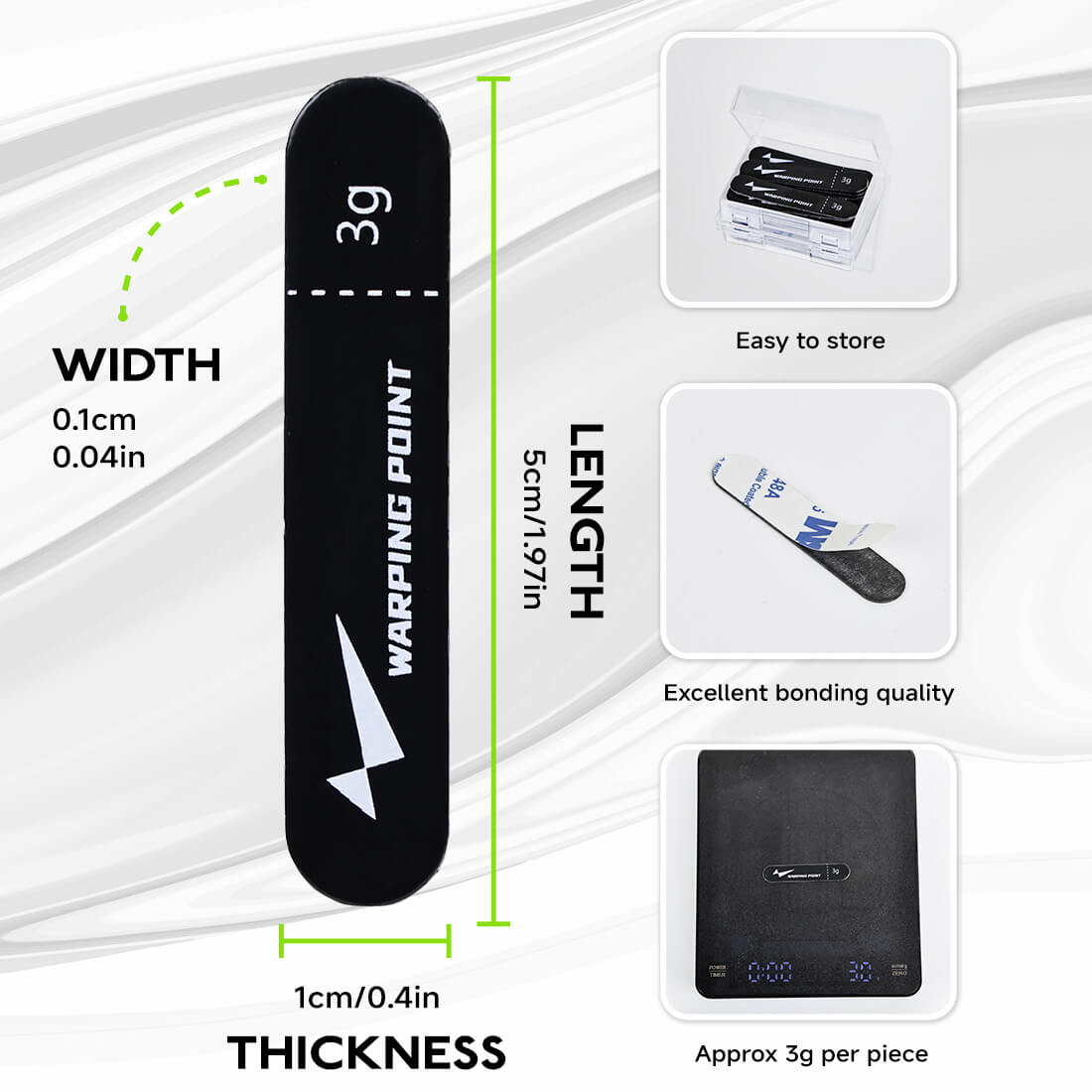 Pickleball Paddle Lead Tape (20-Pack, Black)