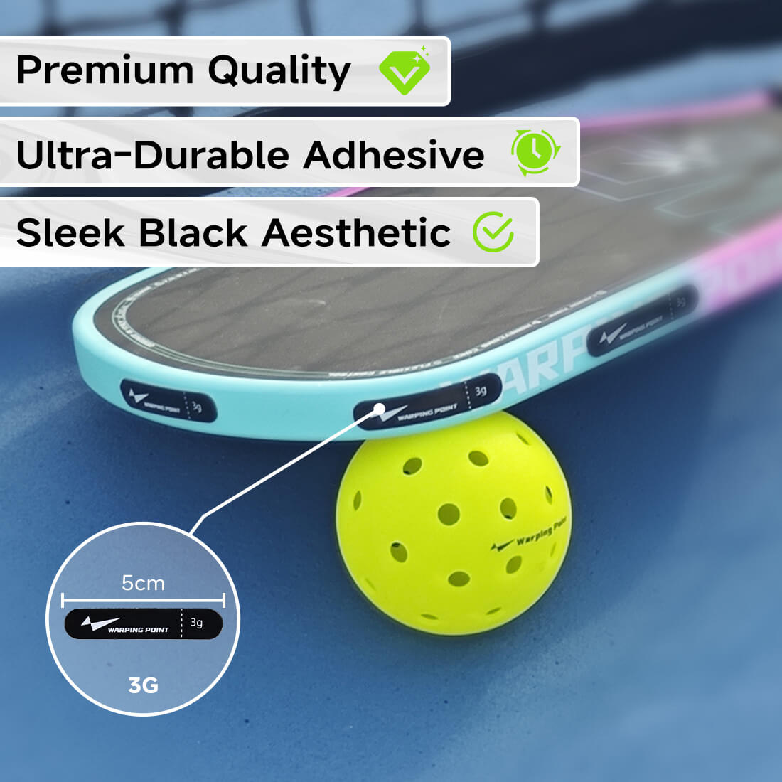 Pickleball Paddle Lead Tape (20-Pack, Black)