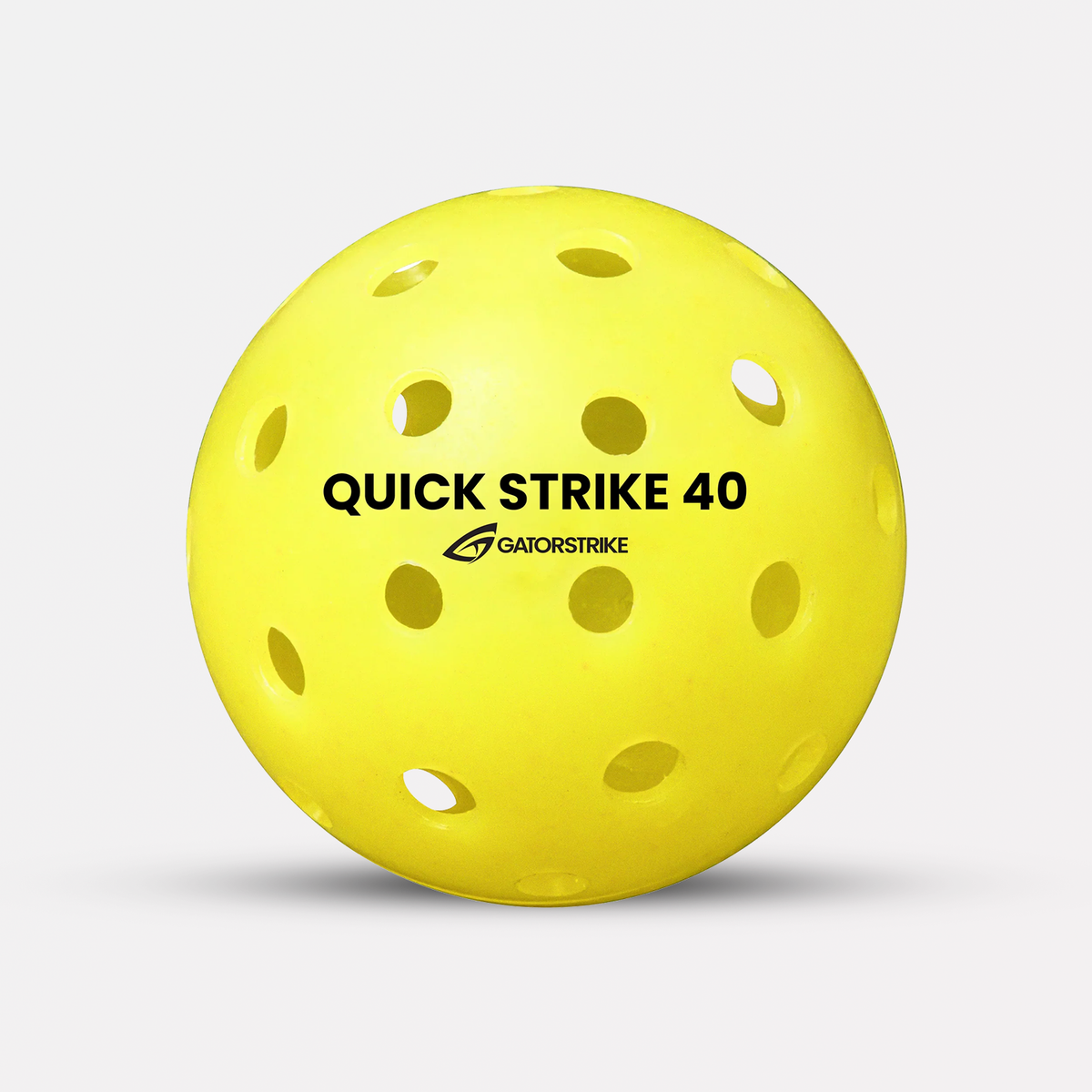 Quick Strike 40 outdoor pickleballs in yellow